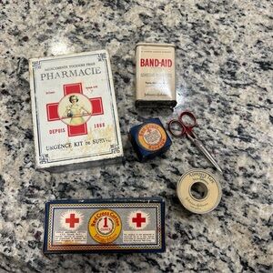Vintage First Aid Kit with Accessories